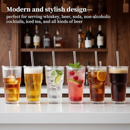 20oz Iced Coffee Cups with Lids and Straws, Smoothies