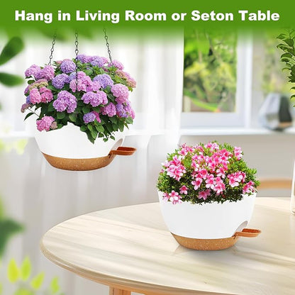 10 inch Hanging Planters for Indoor Plants, 3 Pack Self-Watering Hanging