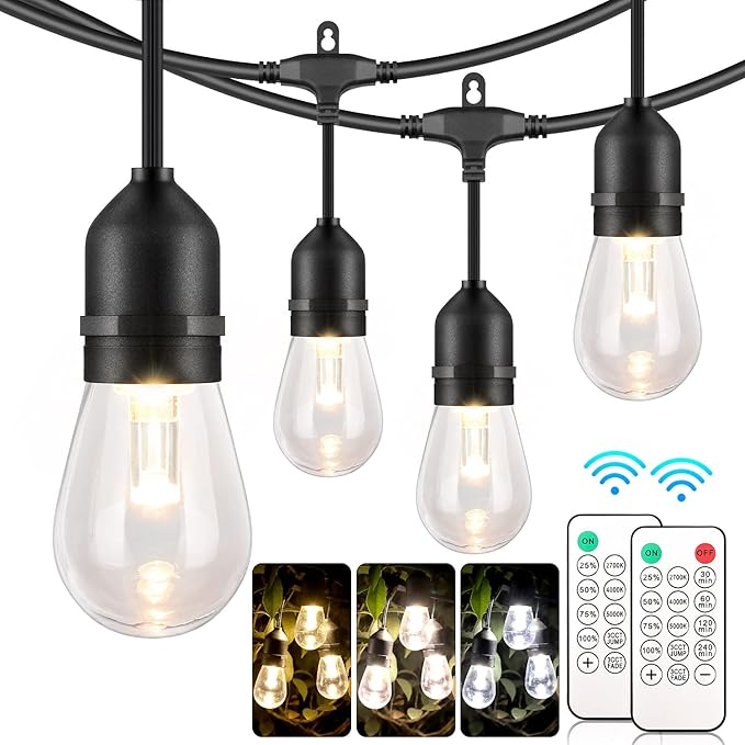 Mlambert 3 Color Outdoor LED Dimmable String Lights
