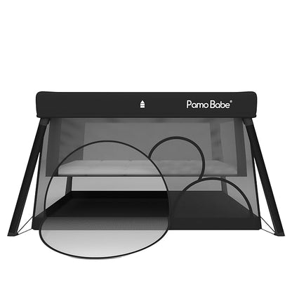 Pamo Babe Travel Crib Lightweight Playpen Baby Playard with Bassinet Portable Mini Playard