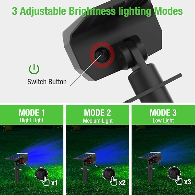 nipify 4 Pack Solar Spot Lights Outdoor, Solar Powered Waterproof Spotlight