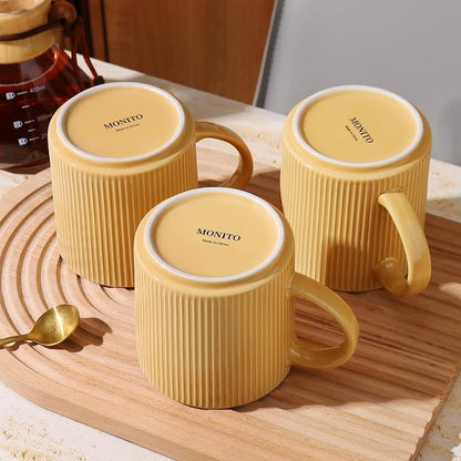 MONITO 16Oz Coffee Mugs Set of 6, Rustic Ceramic Coffee Cups Set