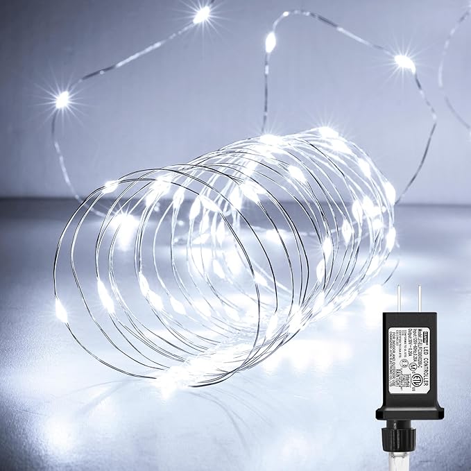 Fairy Lights Plug in, 66Feet 200LEDs Pure White String Lights, Waterproof