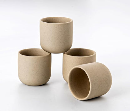Handless Espresso Cup, Natural Beige Cups, 4 oz, Espresso Accessories,