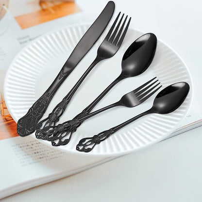 Black Silverware Royal Flatware Set