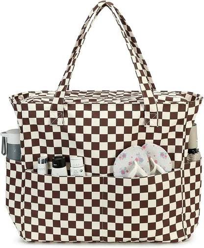 Waterproof Beach Tote Pool Bags for Women Ladies Extra Large Gym Tote Carry On Bag With Wet Compartment for Weekender Travel