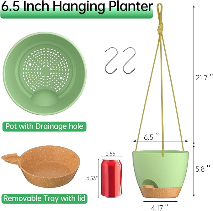 ZMTECH 6.5 Inch Hanging Planters