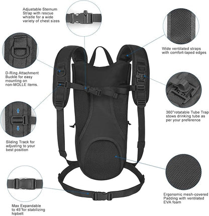 Unigear Tactical Hydration Packs Backpack 1050D with 3L Water Bladder, Thermal Insulation Pack Keeps Liquid Cool up to 4 Hours for Hiking, Cycling, Hunting and Climbing