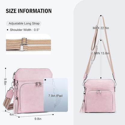 Crossbody Purse for Women,Lightweight Medium Crossbody Bag Soft Leather Women's Shoulder Handbags with Tassel