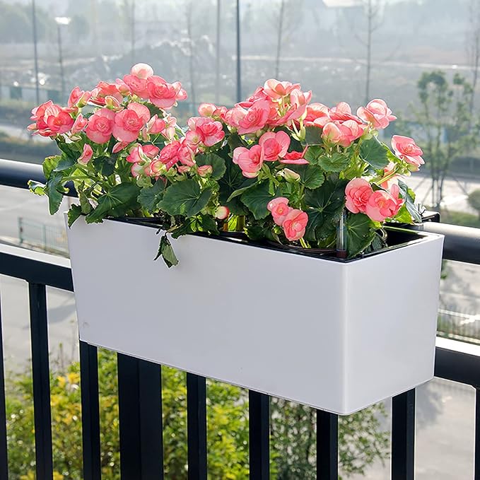 Fasmov 2 Pack Rectangle Self Watering Planter