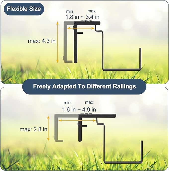 smusei 4 Pack Railing Planter Box Window Boxes Planters