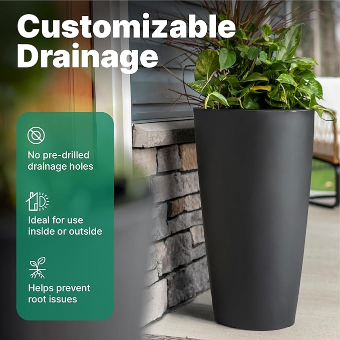 Step2 Tremont Tall Round Tapered Planter, Indoor/Outdoor Plants, Efficient