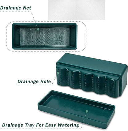 D'vine Dev 12 Inch Window Box Planter, Rectangle Plastic Herb Planter
