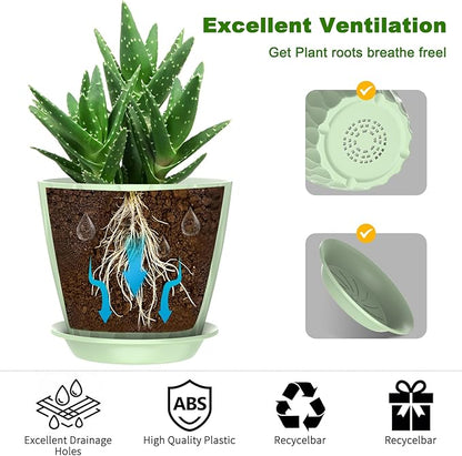 6 Pack 7 Inch Indoor Plant Pots