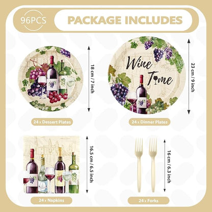 96Pcs Wine Tasting Party Decorations