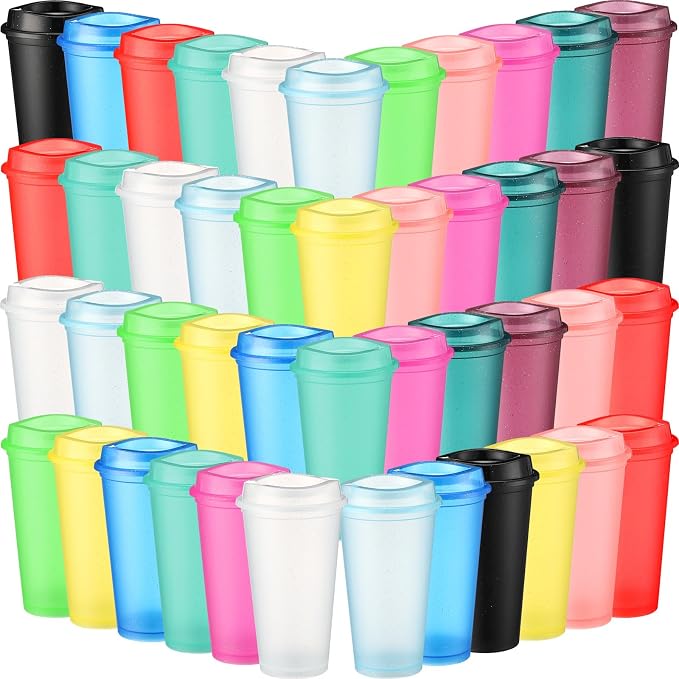 Honeydak 45 Pack 16 oz Reusable Coffee Cups