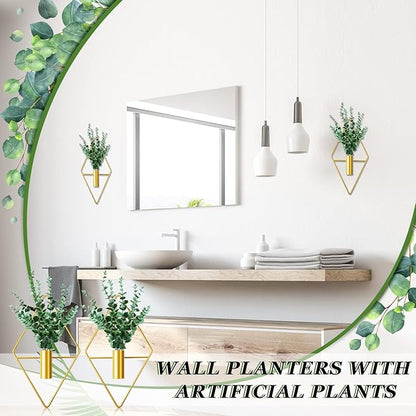 2 Pieces Gold Wall Decor Hanging Planters