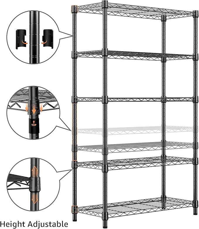 1250 lbs Storage Shelving Utility Shelving Unit 5-Tier Utility Shelving Unit