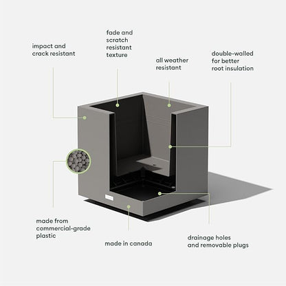 Veradek Block Series Cube Plastic Planter