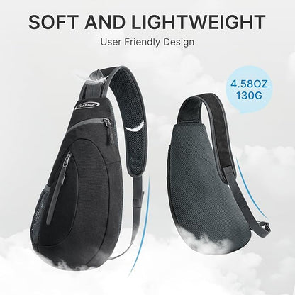 G4Free Sling Bag for Men Women, Small Crossbody Backpack Lightweight Chest Shoulder Bags for Travel, Outdoor and Sports (Dark Grey)
