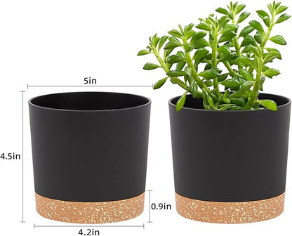 QCQHDU 5 inch Plant Pot, 2 Pack Planters