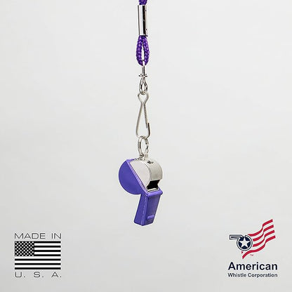 American Whistle Corporation American Classic Whistle - 126 db Solid Brass Whistle with Paracord Lanyards and Safe-T-Tip - Made in America