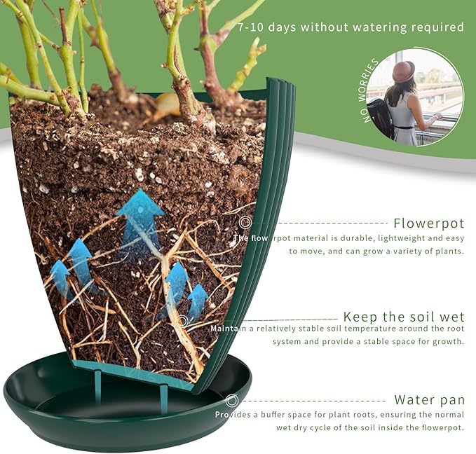 Plant Pots Indoor with Saucers & Drainage