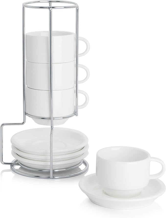 Sweese 2.5 Ounce Porcelain Stackable Espresso Cups
