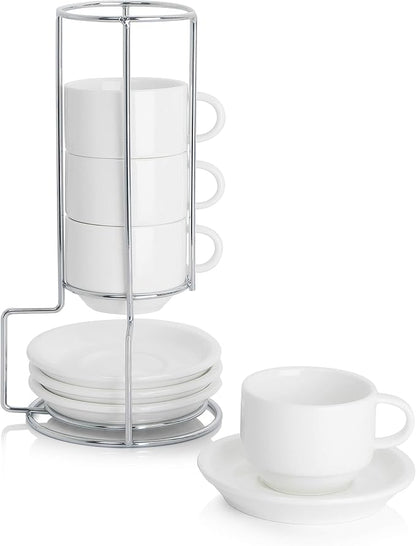 Sweese 2.5 Ounce Porcelain Stackable Espresso Cups