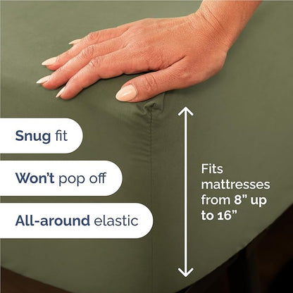 Twin XL Size 3 Piece Sheet Set - Comfy Breathable & Cooling Bed Sheets Set - Hotel Luxury Bedding for Women, Men, Kids, Teens, Boys & Girls - Deep Pockets, Soft, Wrinkle Free - Oeko-Tex - Sage Green