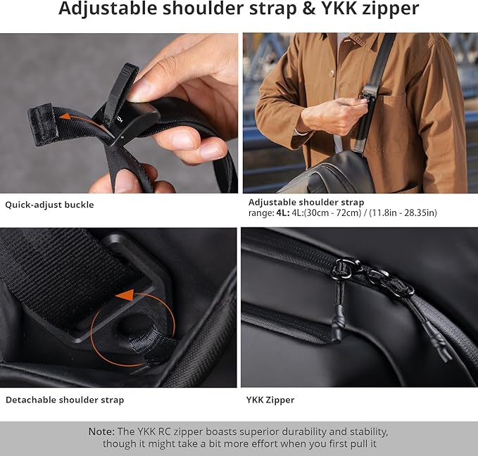PGYTECH OneGo Solo V2 Camera Sling Bag, 4L Camera Chest Bag Crossbody Fanny Pack for Urban Travel Photographers, Small Camera Bag for Sony/Canon/Nikon/Mirrorless/Fuji Cameras
