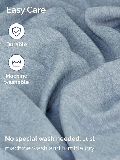 Extra Deep Full Sheet Set - 6 Piece Breathable and Cooling Sheets - Hotel Luxury Bed Sheets Set - Easy Fit - Soft, Wrinkle Free and Comfy Sheets Set - Heathered Blue Sheet Set with Extra Deep Pockets