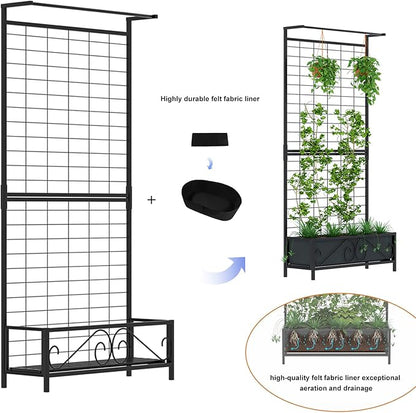 Zhongma Metal Planter with Trellis Raised Bed with Trellis