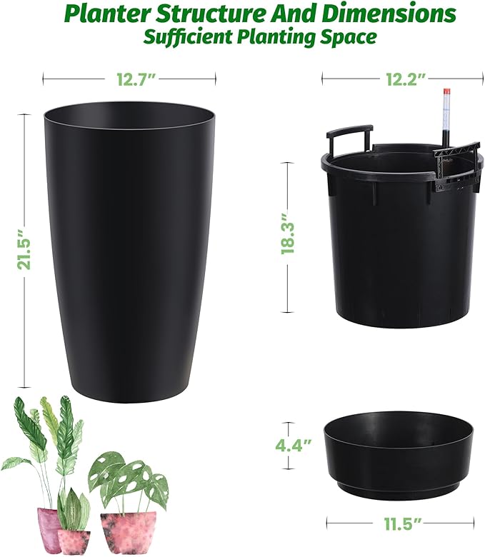 GarveeLife Set of 2 Tall Planters
