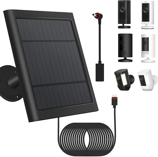 1 Pack - Solar Panel for Ring Security Camera Spotlight Cam Plus/Pro Stick Up