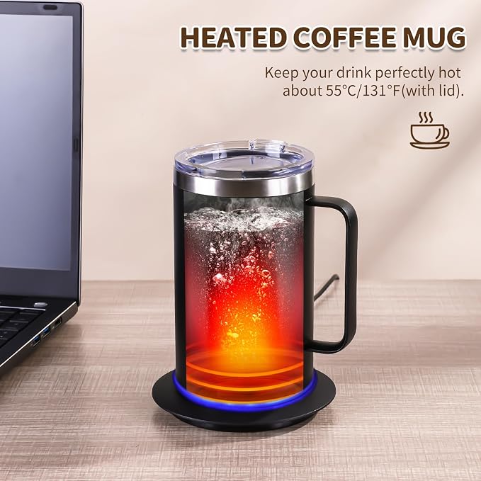 Coffee Warmer Mug Set for Desk, Self Heating Coffee Cup