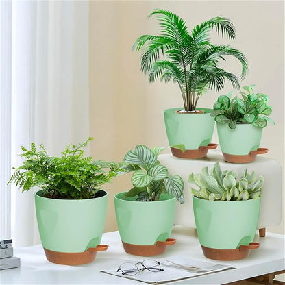 5-Pack Plant Pots with Drainage