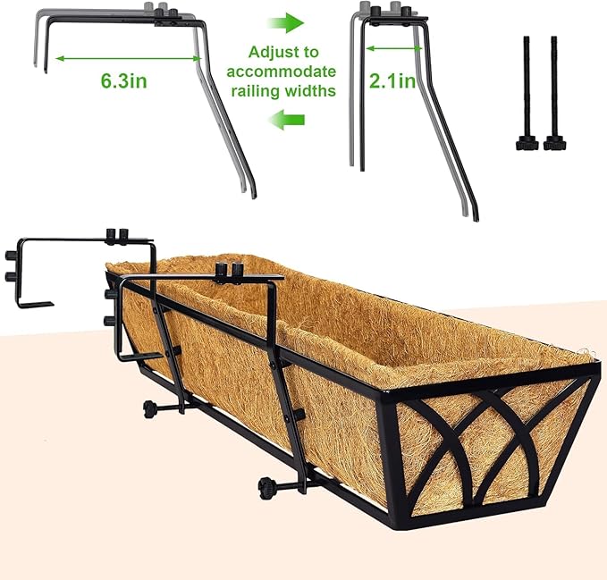 HFHOME 24 inch Window Deck Rail Planter