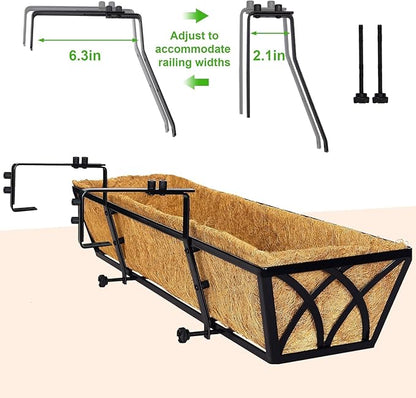 HFHOME 24 inch Window Deck Rail Planter