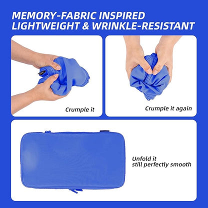 4 Piece Compression Packing Cubes for Suitcases and Backpack, Lightweight Travel Organizers (Bright Blue)