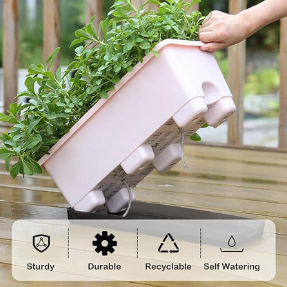 Window Box Planter 8 Pcs, 17 Inches Rectangle Flower Pots