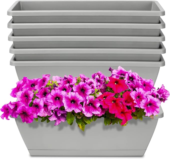 Window Box Planter, 6 Packs 17 Inches Rectangle Planters Box