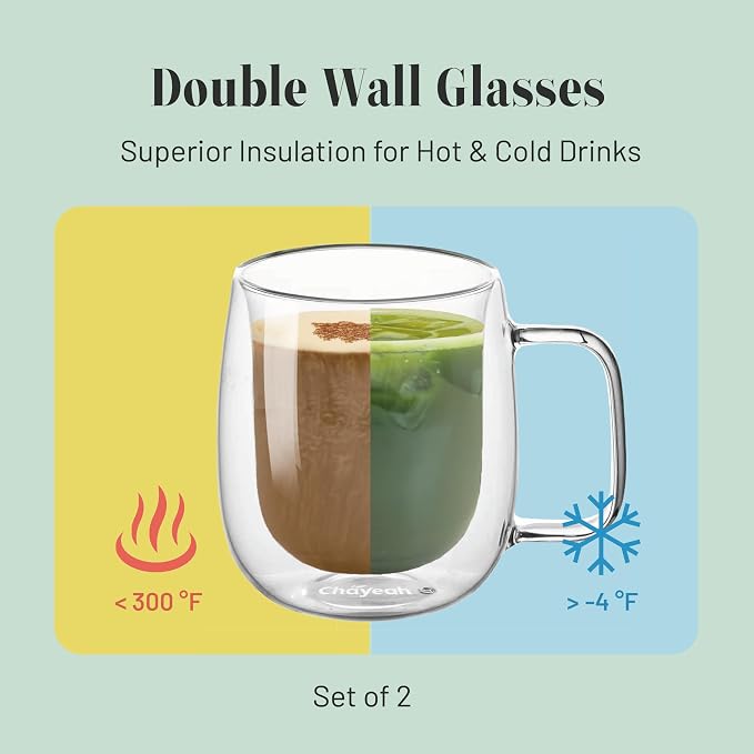Double Wall Glasses, 14 OZ Insulated Mugs