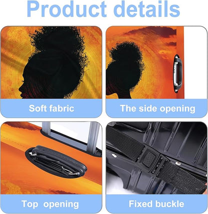 Luggage Cover Washable Suitcase Protector Anti-scratch Suitcase cover Fits 20-34 Inch Luggage (Girl-3, M(24-26inch suitcase))