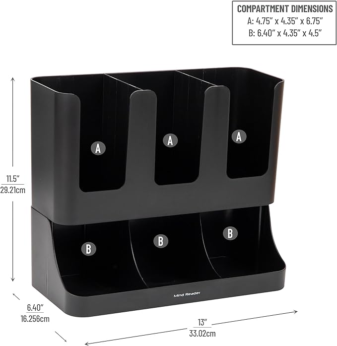 Mind Reader Condiment Station, 13 Inch Countertop Coffee Bar Organizer