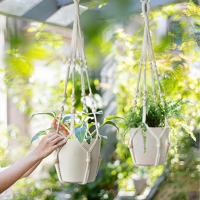 Macrame Plant Hanger Indoor Set of 2