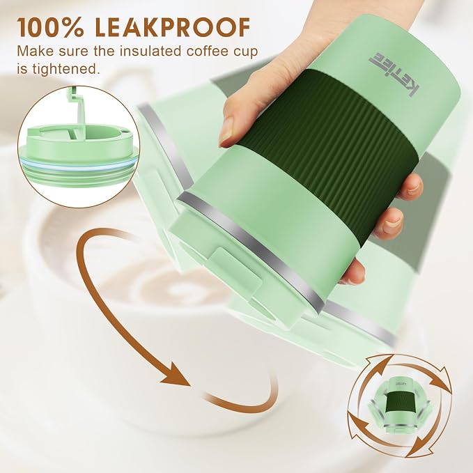 KETIEE 12oz Travel Mug, Insulated Coffee Cup