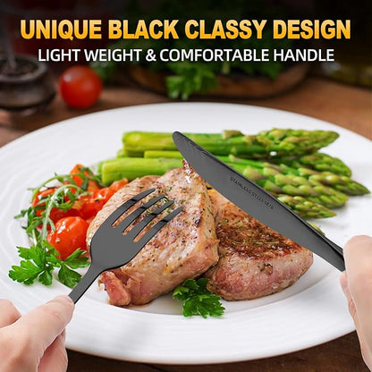 CEKEE 24 Piece Silverware Set for 4