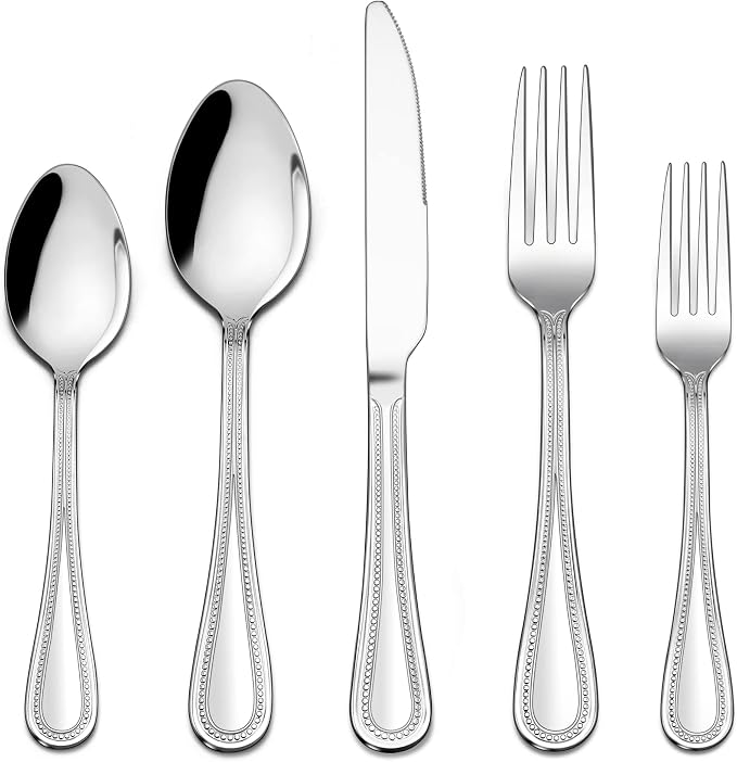 LIANYU 60-Piece Silverware Flatware Set