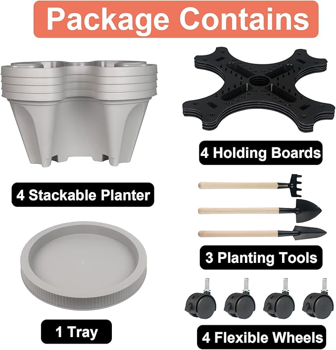 DUNCHATY Stackable Planter, Vertical Garden Planter